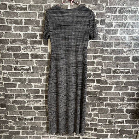 REFORMATION Jeans Perry Charcoal Stretchy Midi Dress Short Sleeve Lettuce Hem - Picture 6 of 10